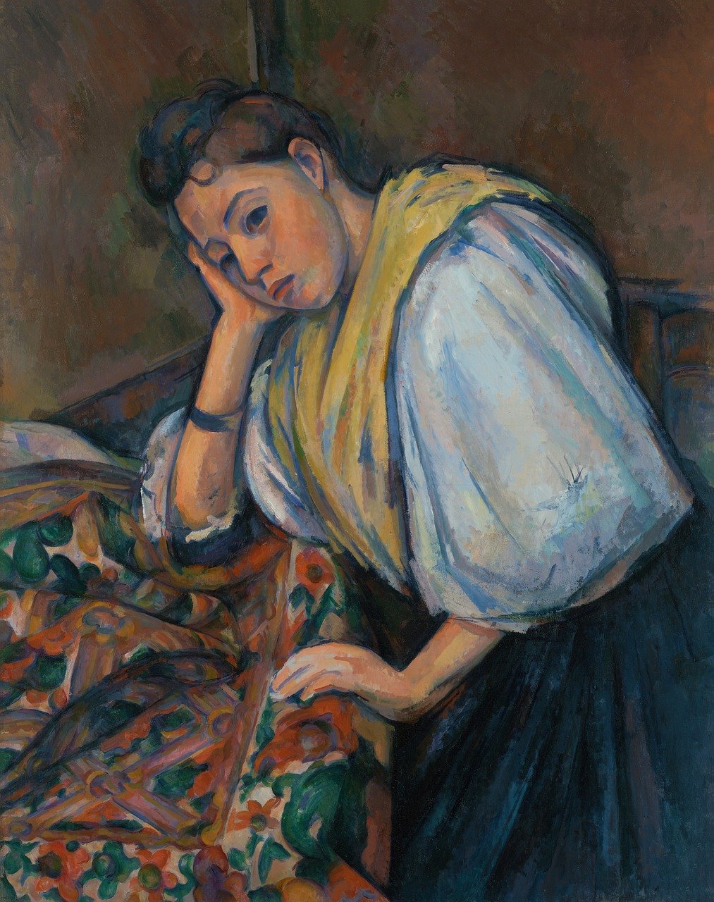 Femme italienne à la table, Paul Cézanne