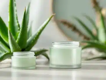 Aloe Vera et crème cosmétique