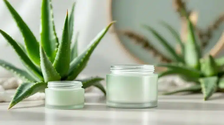 Aloe Vera et crème cosmétique