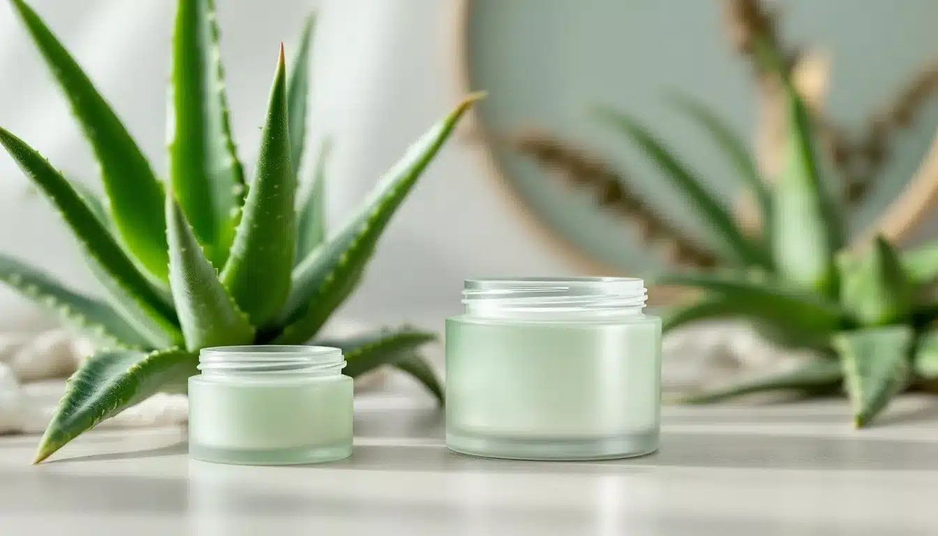 Aloe Vera et crème cosmétique