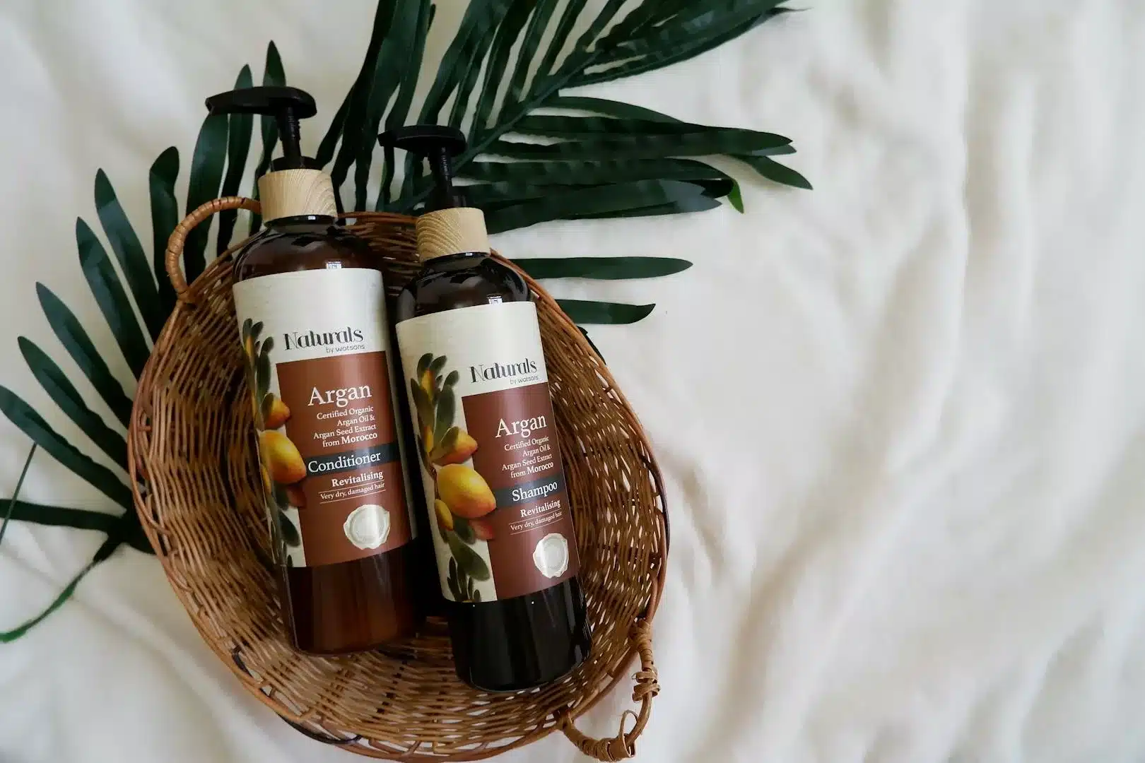 argan sous forme de shampoing et après shampoing